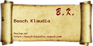 Besch Klaudia névjegykártya